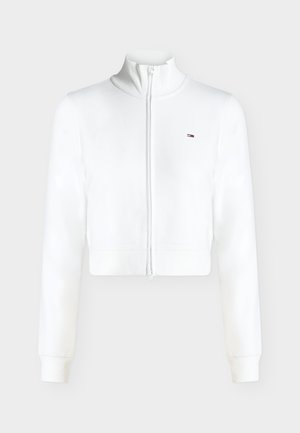 Tommy Jeans, FLAG FITTED ZIP  - Sweater met rits - ecru