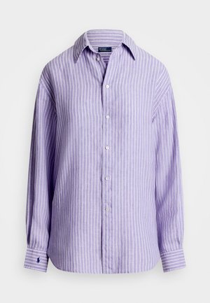 Polo Ralph Lauren CLASSIC FIT STRIPED LINEN SHIRT - Button-down blouse - purple/white