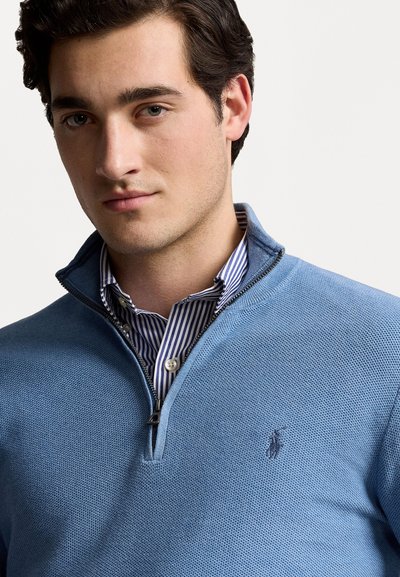 Polo Ralph Lauren KNIT COTTON QUARTER ZIP JUMPER - Pulóver - lake heather