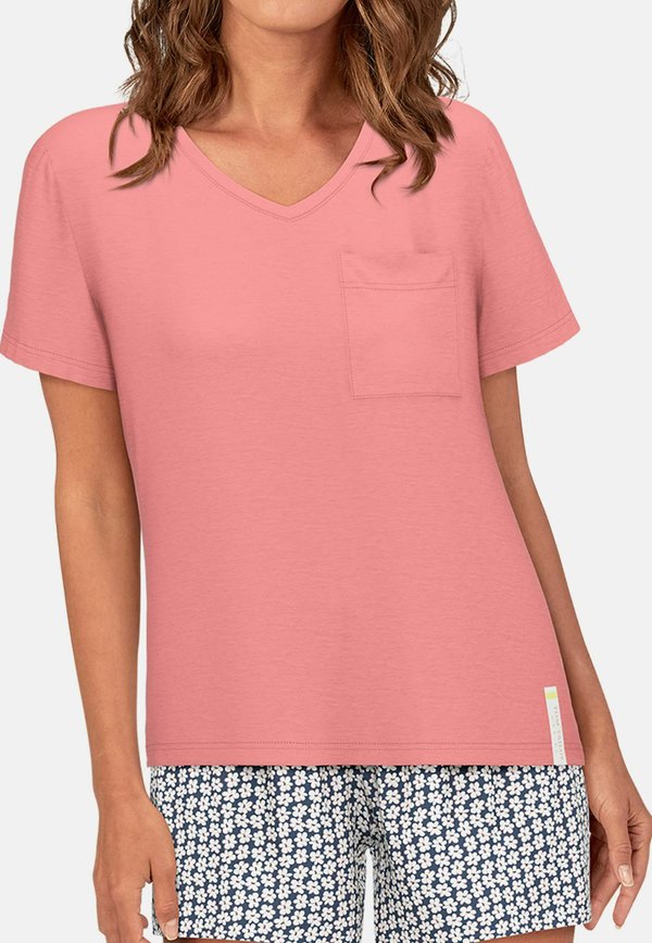 SET - Nachtwäsche Set - rot dunkel allover