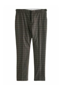 Grau karierte Hose mit klassischer Passform, leichtem Material und subtilen Farben, einem glatten Textur sowie geradem Bein.