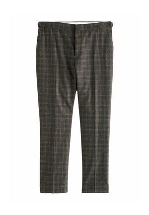 REGULAR FIT - BRUSHED CHECK - Pantalon classique - brown