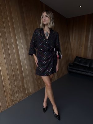 RAINBOW SPOT MILEY MINI SHIRT DRESS - Cocktailkjole / festkjole - black