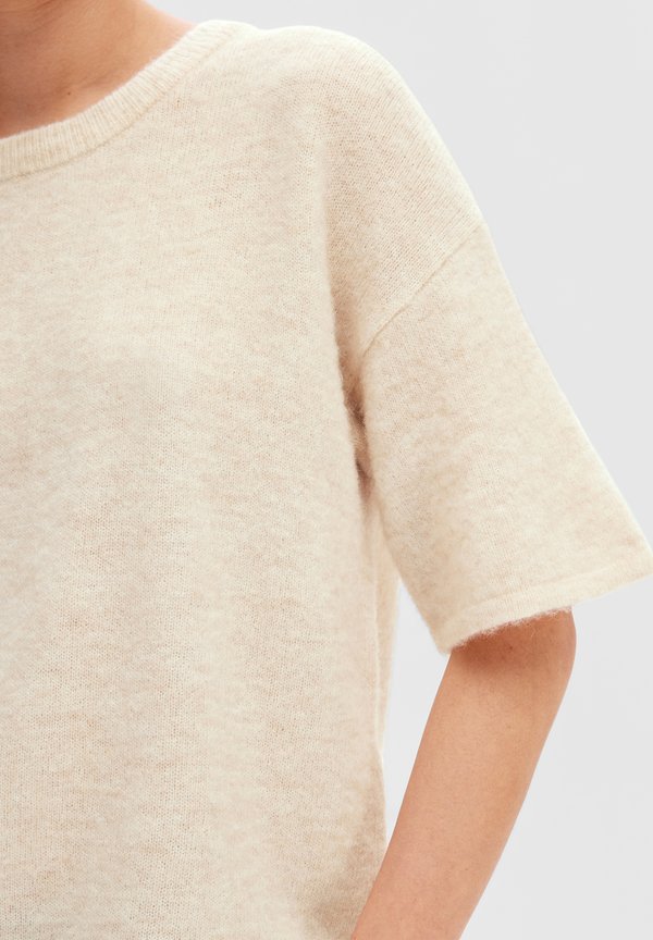 SLFMALINE LILIANA O NECK - Print T-shirt - birch2