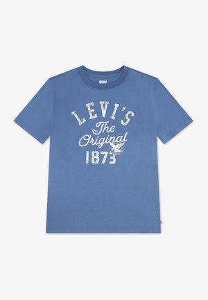 T-shirt bleu à manches courtes avec texte blanc indiquant « "Levi's The Original 1873" » et un petit graphique au centre devant.