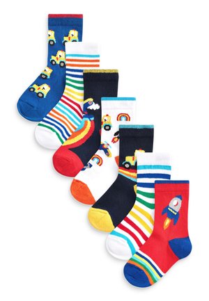 7 PACK ANIMAL  - Socks - red/blue
