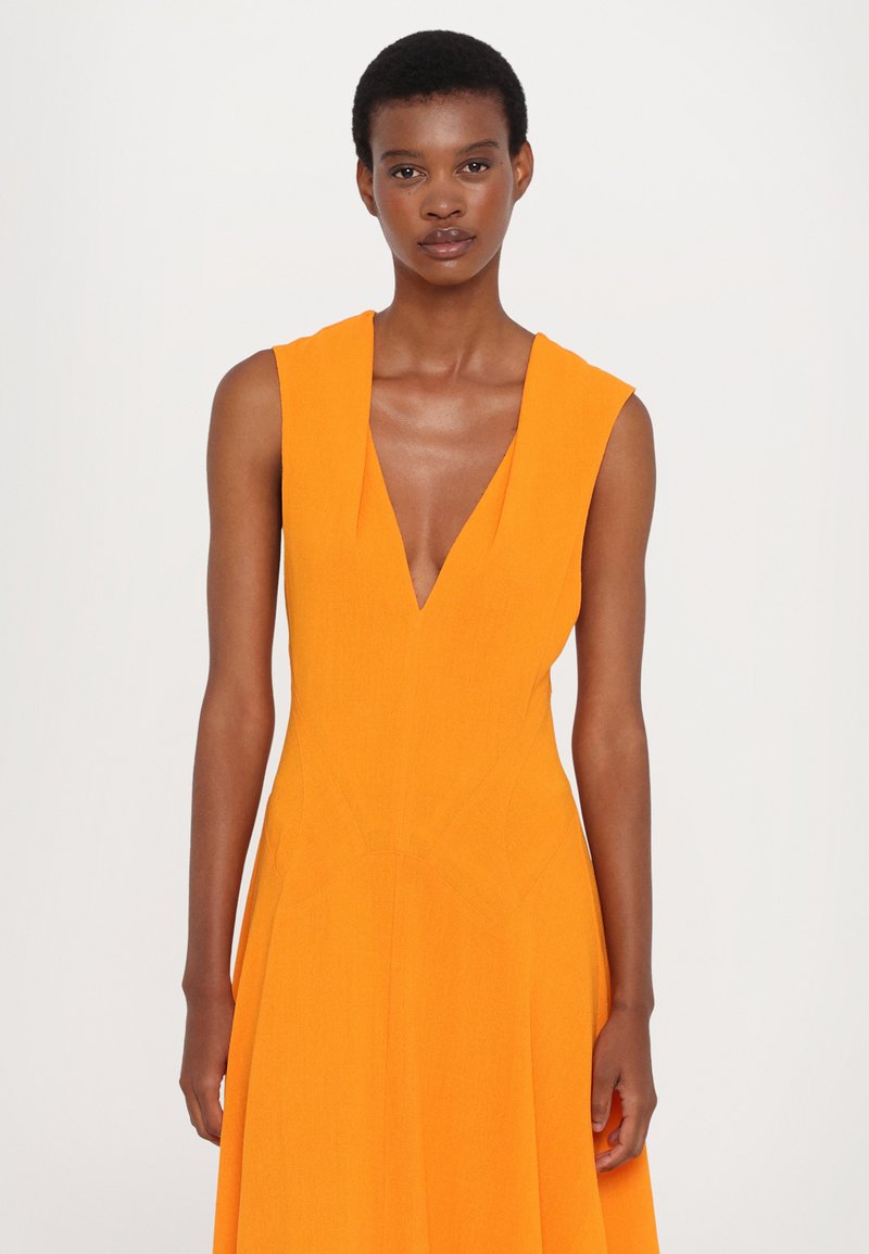 strapless open back dress We All Know Coral Orange Sandals, 6 - The Mint Julep Boutique main image 0