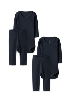 Name it, LANGARM BODY 2ER-SET DRUCKKNÖPFEN RUNDHALSAUSSCHNITT - Leggings - Hosen - blau-