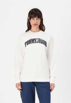 FLORAL VARSITY CREW - Sweatshirt - ancient white