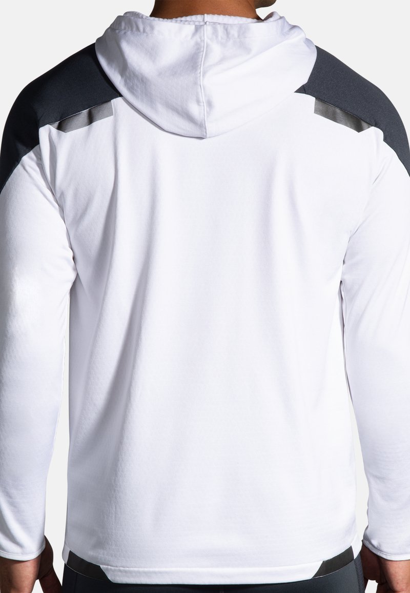 Brooks RUN VISIBLE THERMAL HOODIE - Hoodie - white asphalt nightlife/white  - Zalando.de