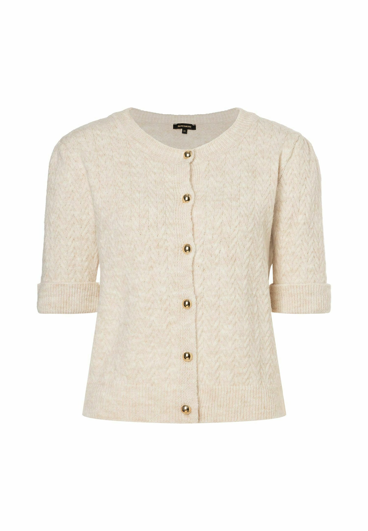 More More KURZARM Cardigan beige meliert/mottled beige Zalando