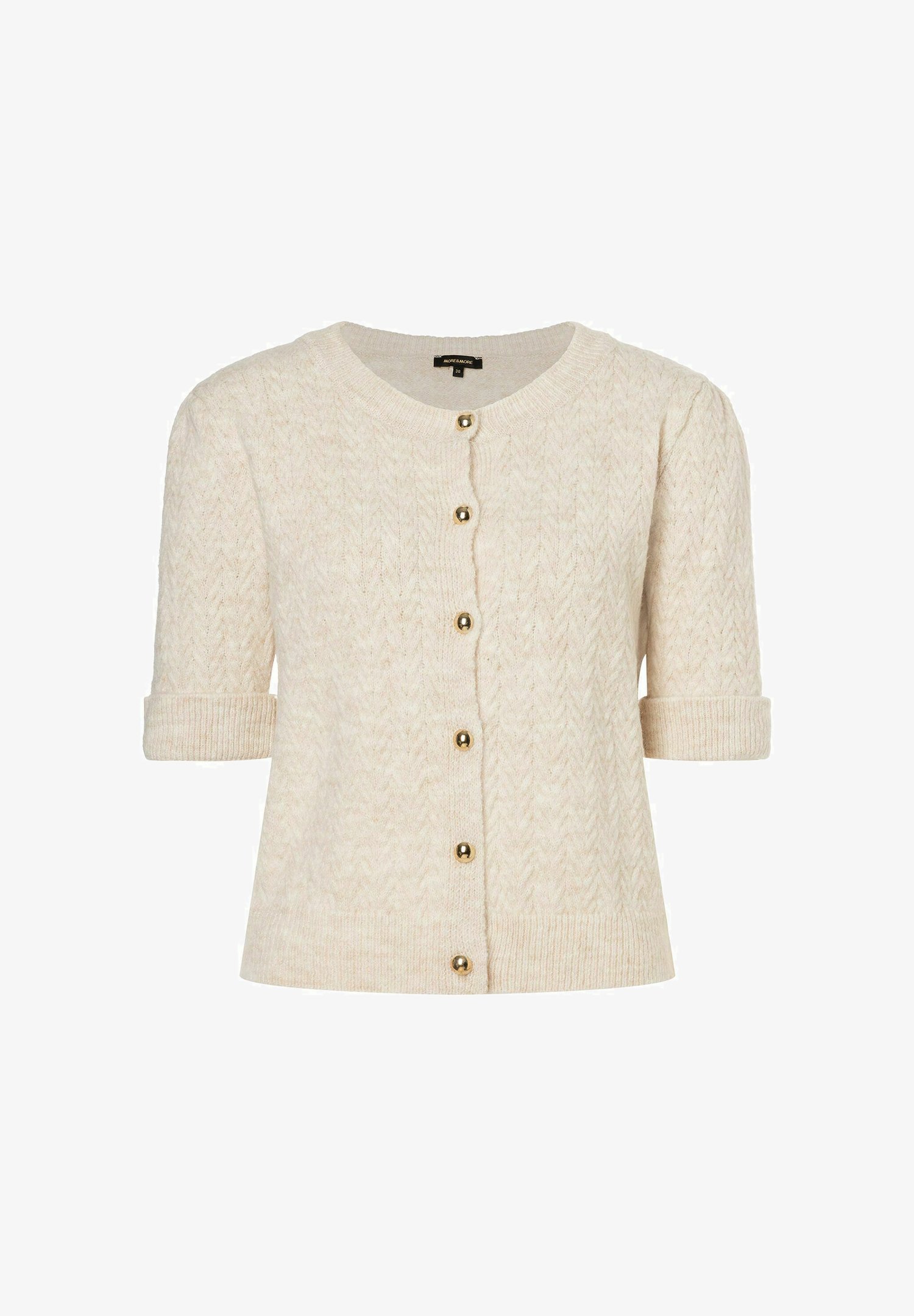 More More KURZARM Cardigan beige meliert/mottled beige Zalando