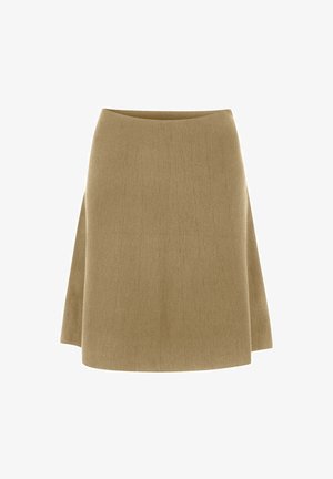 Beige A-vonalú szoknya texturált szőtt anyagból. Széles derékpánttal és letisztult, díszítés nélküli dizájnnal rendelkezik.