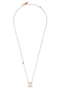 Delicate rose gold necklace featuring a 'H' pendant adorned with clear crystals, linked by a fine chain with an adjustable clasp.