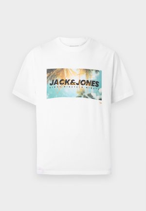 Jack & Jones, JJINDIANA TEE CREW NECK - T-shirt con stampa - bright white