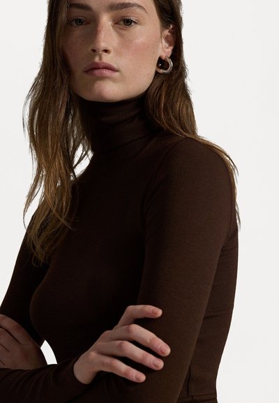 Polo Ralph Lauren STRETCH RIBBED TURTLENECK - Topper langermet - circuit brown