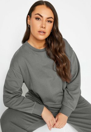 Yours Clothing CREW NECK - Sweater - dark grey