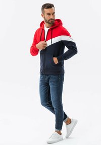 Ombre THREE-COLOR  WITH A HOOD B1419 - Sudadera con cremallera - red