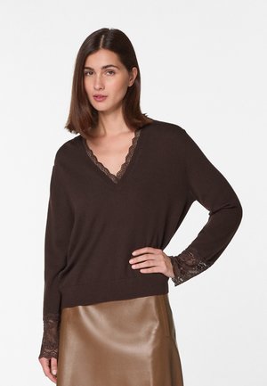 V-NECK - Strickpullover - marron café