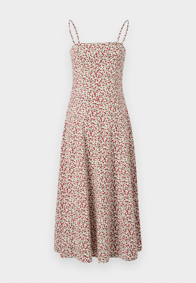 Abercrombie & Fitch - CHASE STRAPLESS MIDI DRESS  - Rochie de zi - red, Extindeți