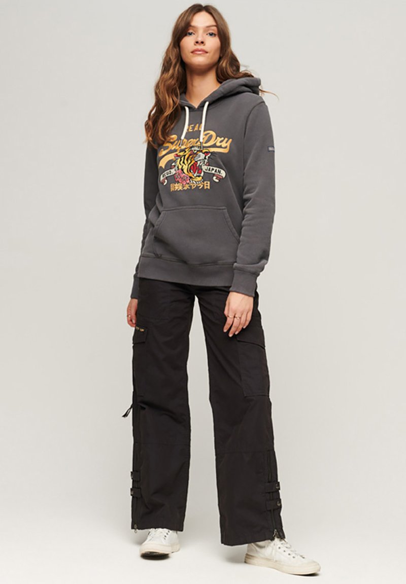 Superdry VINTAGE LOGO NARRATIVE - Hoodie - vintage black/anthracite ...