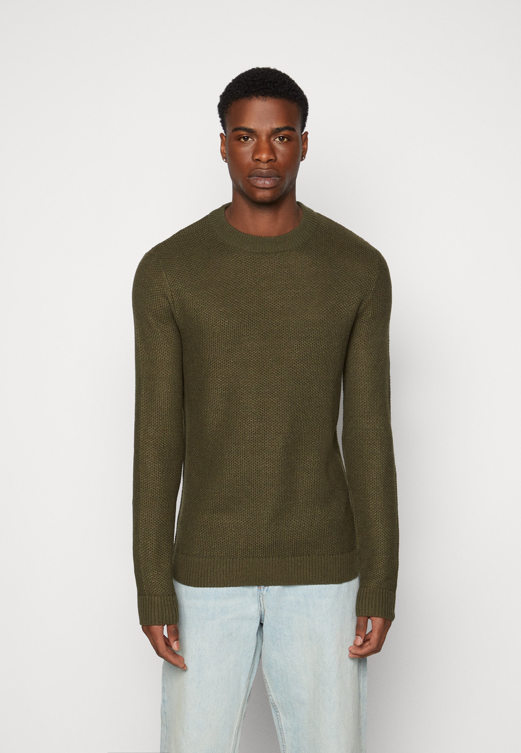 Jack u0026 Jones JORBLAKE CREW NECK - Jumper - forest night/olive -  Zalando.co.uk