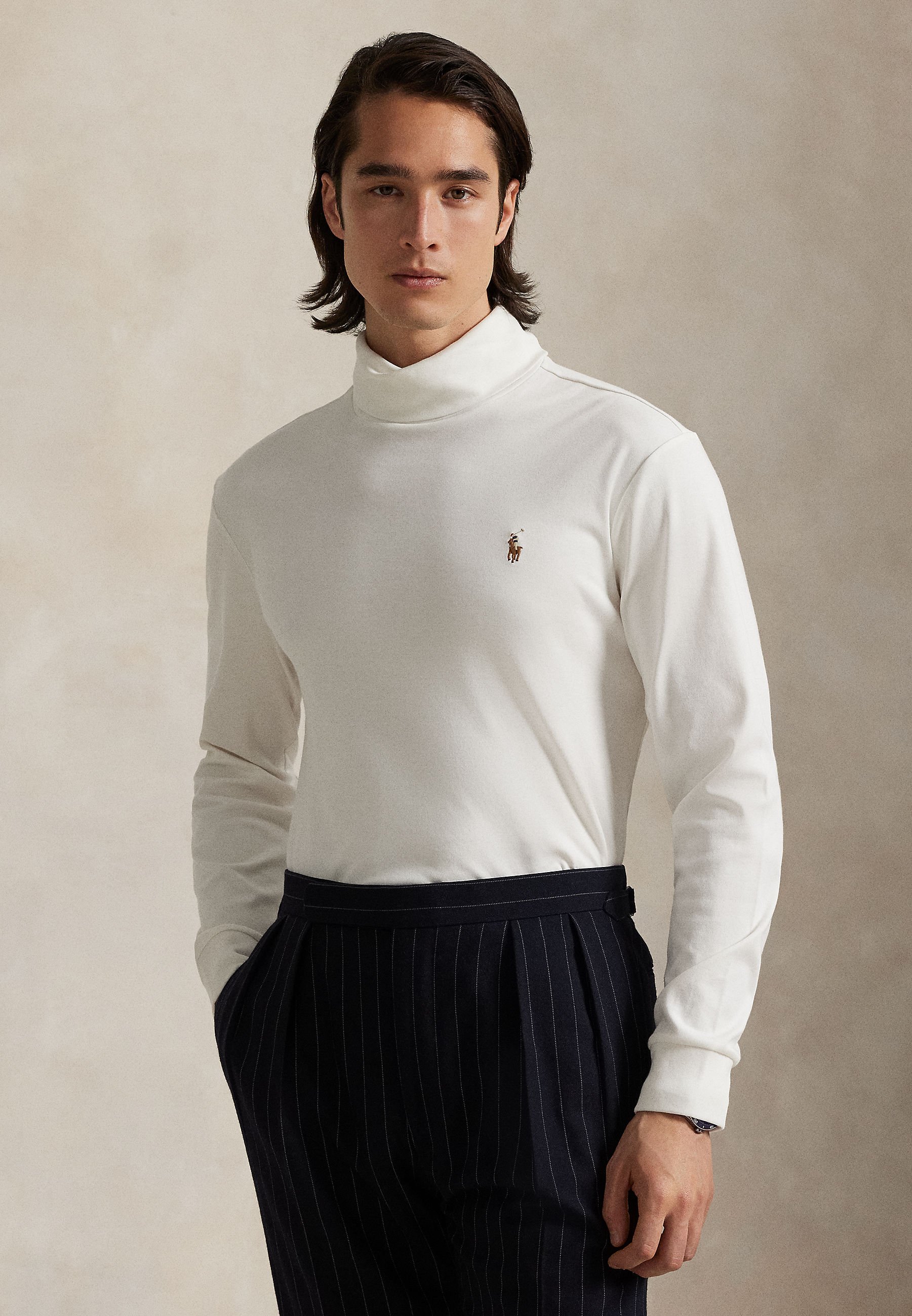 Polo Ralph Lauren SOFT COTTON ROLL NECK - Long sleeved top - nevis