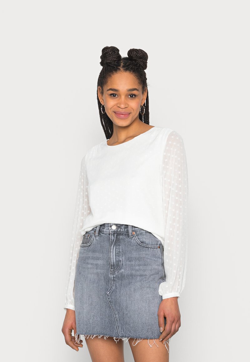 VILA VIMALIANA O NECK  - Bluse - cloud dancer