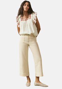 Next - REGULAR FIT - SOFT SHORT SLEEVE EMBROIDERED SQUARE NECK - Blouse - cream Thumbnail Image 1