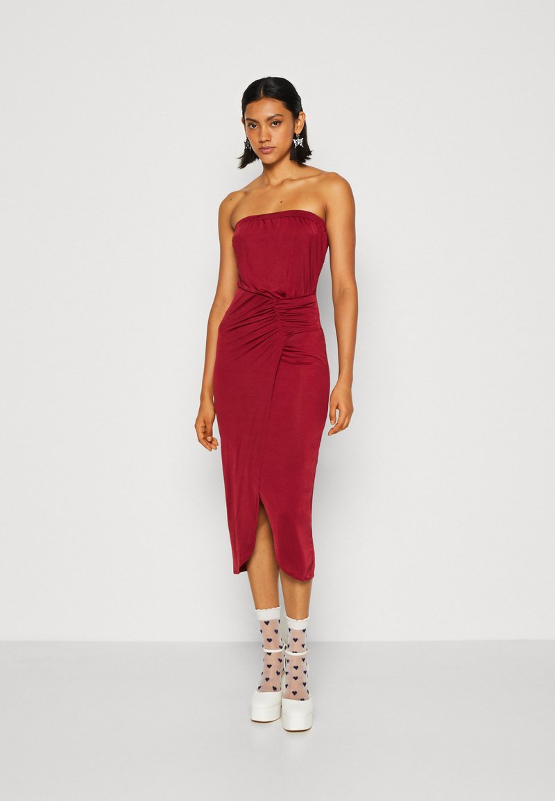 WAL G. KELLY ROUCHED MIDI - Cocktail φόρεμα / Φόρεμα για πάρτι - wine