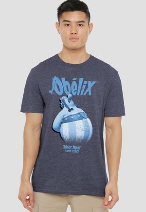 ASTERIX OBELIX - GRUMP - Print T-shirt - mottled dark blue