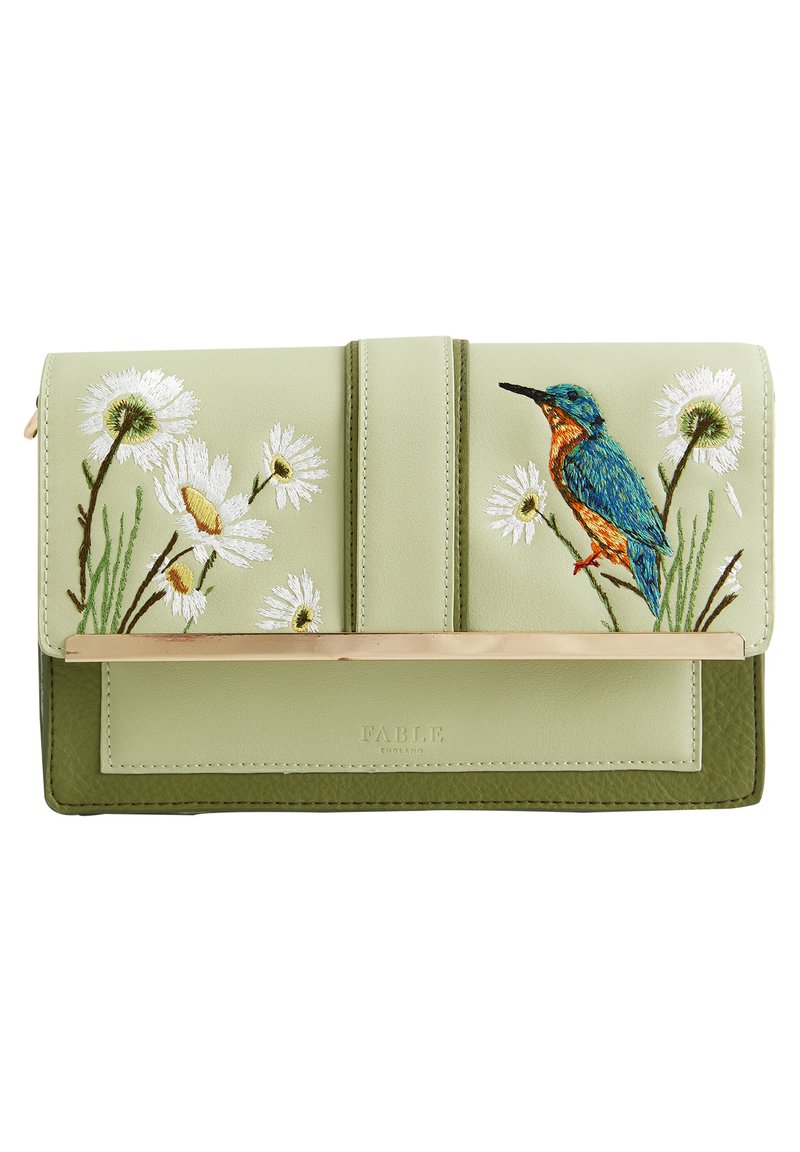 FABLE ENGLAND - EMBROIDERED KINGFISHER - Cross body bag - green, Enlarge