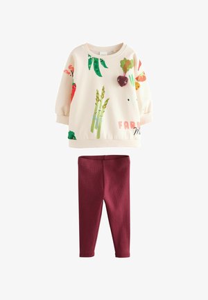 SET - Športni pulover - cream vegetable characters