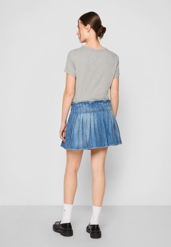 GIRL PLEATED  SKIRT - Denim skirt - indigo wash3