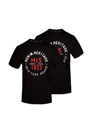 2-PACK HERITAGE BIG LOGO - T-Shirt print - black