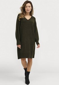 Ellos Collection KLEID - Gebreide jurk - grün