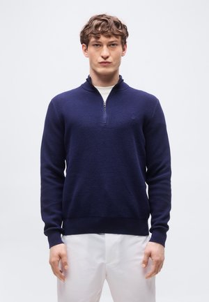SWEATER HALF ZIP - Πουλόβερ - refined navy