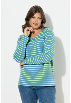 STRIPED CREW NECK  - Langarmshirt - matt blue