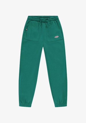 Turquoise sweatpants van zachte stof, met een elastische tailleband, twee zijzakken en een klein logo op het linkerzakgebied.