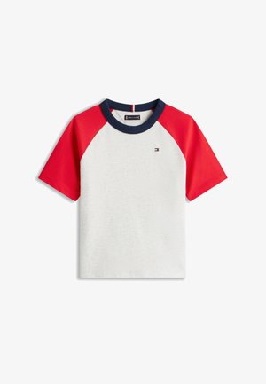 Tommy Hilfiger, COLOUR-BLOCKED JERSEY CREW NECK T-SHIRT - Μπλουζάκι με στάμπα - light grey heather