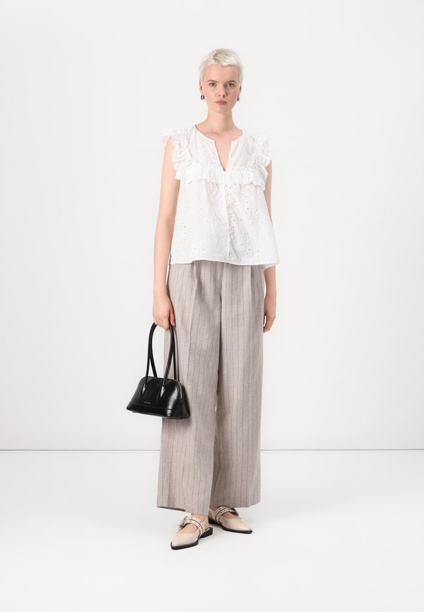 SLFVILKA SUN EXTRA WIDE PANT - Trousers - oatmeal3