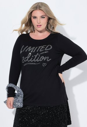 LANGARM, A-LINIE, GLITZER-SCHRIFTZUG - Camiseta de manga larga - black