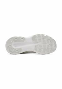 Sola di sneaker bianca con un motivo testurizzato caratterizzato da scanalature arrotondate e sezioni antiscivolo per una migliore aderenza; superficie centrale liscia.
