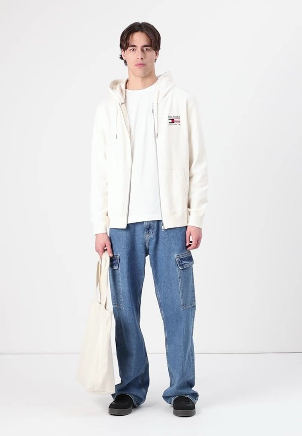 AMERICANA ZIP THROUGH HOODY UNISEX - Zip-up sweatshirt - ivory petal3