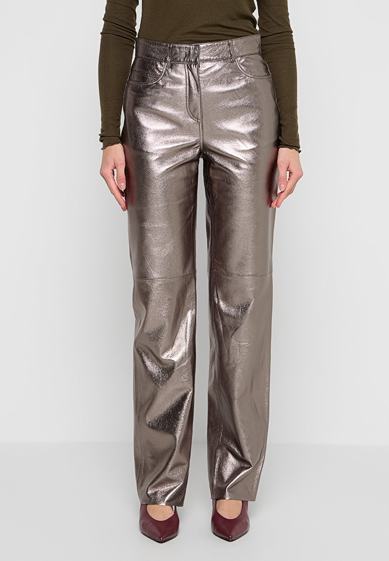 RIANI Leren broek grijs RIANI Leren broek grijs