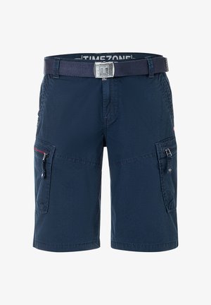 TIMEZONE, CARGO-SHORTS GÜRTEL KNIELANG REISSVERSCHLUSS REGULAR FIT - Shorts - blau