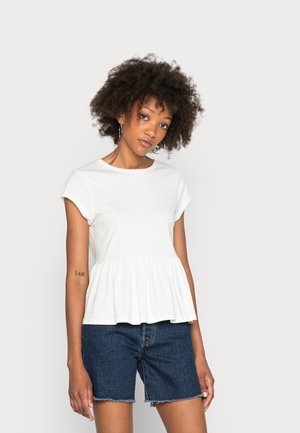 VMUDELLA BOATNECK CAP SLEEVE - Print T-shirt - snow white
