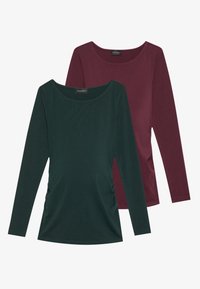 2 PACK - Top dugih rukava - dark green/bordeaux