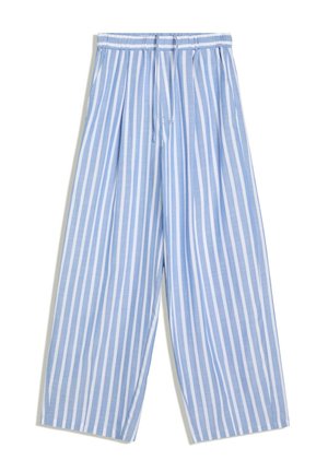 Bershka SUPERBAGGY STRIPED PANTS - Stoffhose - light blue