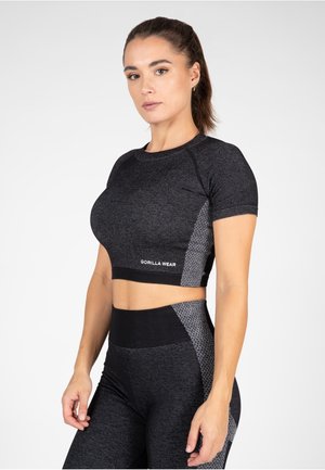 SELAH SEAMLESS CROP - Print T-shirt - black